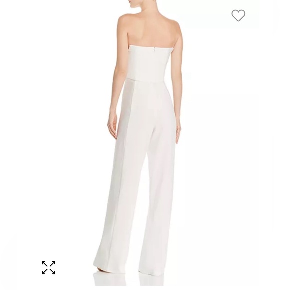 Black halo Lena Strapless Jumpsuit in white size 0 - Picture 3 of 6